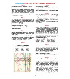 Soluciones fichas Amigos del Espíritu Santo. Confirmación 2