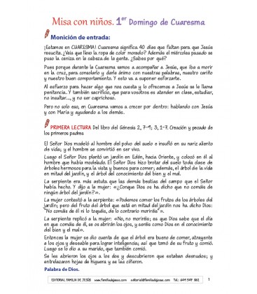Misa con niños. Primer Domingo de Cuaresma. Ciclo A