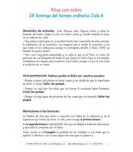 28 Domingo del tiempo ordinario. Ciclo A