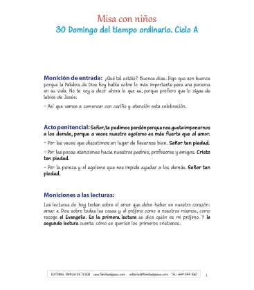 30 Domingo del tiempo ordinario. Ciclo A