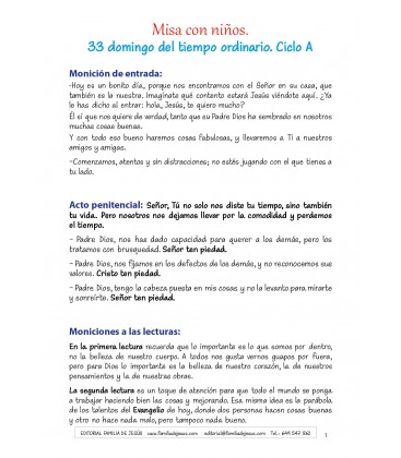 33 Domingo del tiempo ordinario. Ciclo A