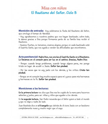 El Bautismo del Señor. Ciclo B