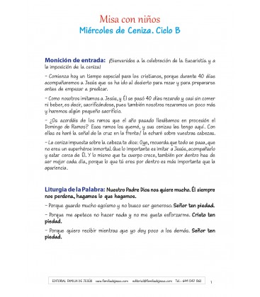 Miércoles de ceniza. Ciclo B