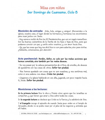 3er domingo de Cuaresma. Ciclo B