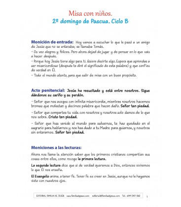 2º domingo de Pascua. Ciclo B