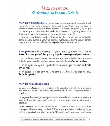 6º domingo de Pascua. Ciclo B