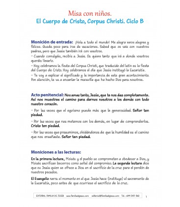 Corpus Christi. Ciclo B