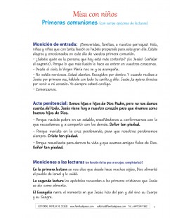 Primeras comuniones. Misa con niños