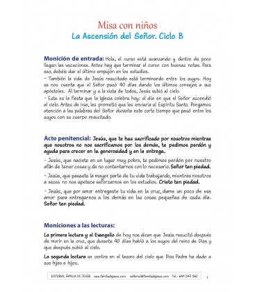 La Ascensión del Señor. Ciclo B