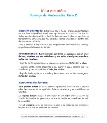 Pentecostés. Ciclo B