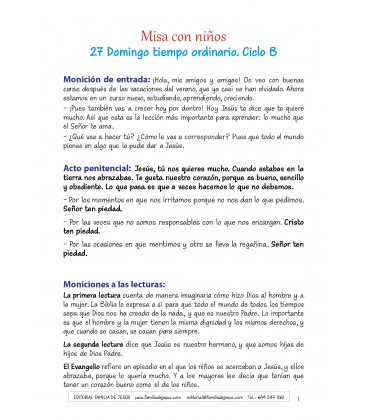27 Domingo del tiempo ordinario. Ciclo B