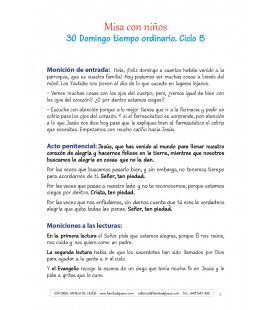 30 Domingo del tiempo ordinario. Ciclo B