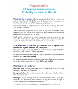 34 Domingo del tiempo ordinario. Jesucristo rey del universo. Ciclo B