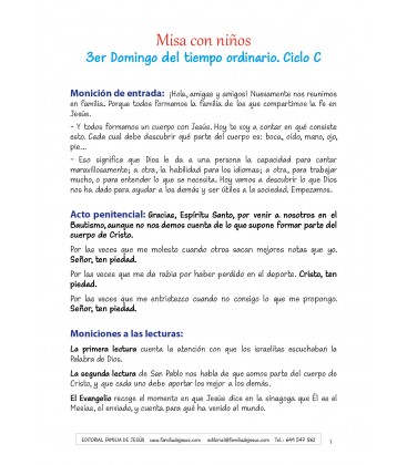 3er Domingo del tiempo ordinario. Ciclo C