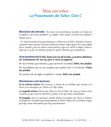 La Presentación de Jesús en el templo. Ciclo C