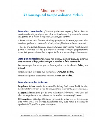 7º Domingo del tiempo ordinario. Ciclo C