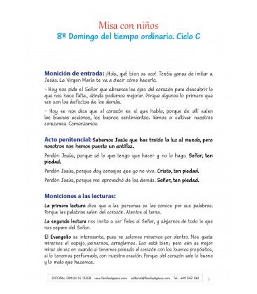 8º Domingo del tiempo ordinario. Ciclo C
