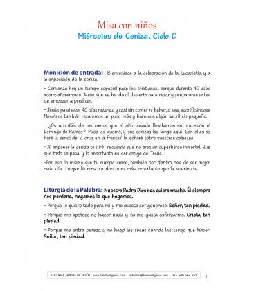 Miércoles de Ceniza. Ciclo C