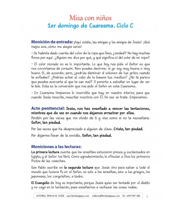 1er domingo de Cuaresma. Ciclo C