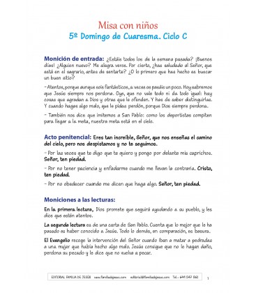5º Domingo de Cuaresma. Ciclo C