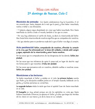 2º domingo de Pascua. Ciclo C
