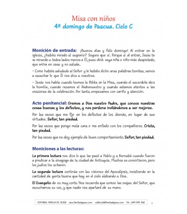 4º domingo de Pascua. Ciclo C