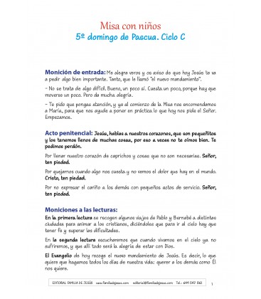 5º domingo de Pascua. Ciclo C