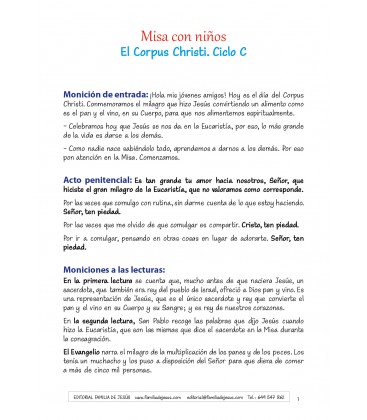 El Corpus Christi. Ciclo C