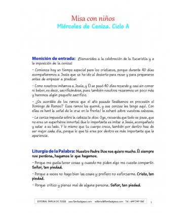 Miércoles de Ceniza. Ciclo A