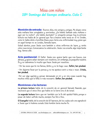 28º Domingo del tiempo ordinario. Ciclo C