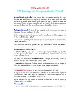 33 Domingo del tiempo ordinario. Ciclo C
