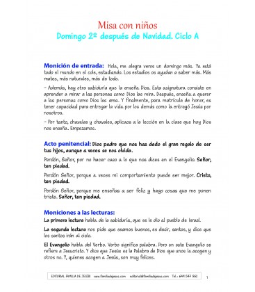 2º domingo después de Navidad. Ciclo A