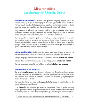 1er domingo de Adviento. Ciclo A