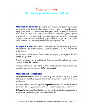 3er domingo de Adviento. Ciclo A