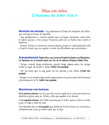 El Bautismo del Señor. Ciclo A