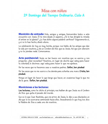 2º Domingo del tiempo ordinario. Ciclo A