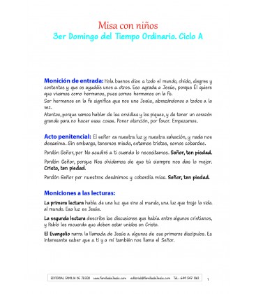 3er Domingo del tiempo ordinario. Ciclo A
