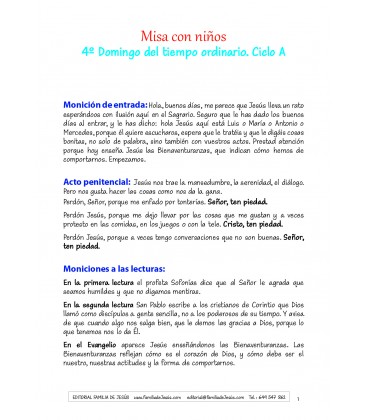 4ª Domingo del tiempo ordinario. Ciclo A