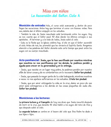 La Ascensión del Señor. Ciclo A