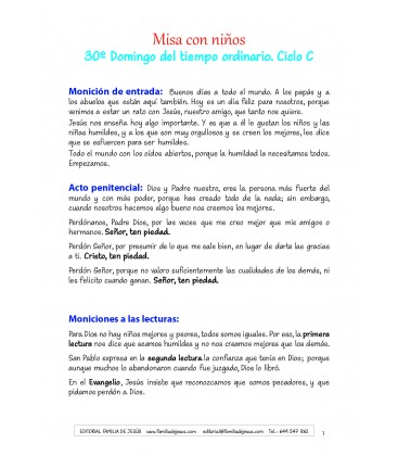 30 Domingo del tiempo ordinario. Ciclo C