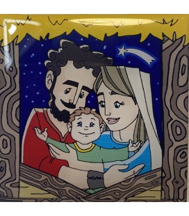 Imán Portal de Belén acristalado cuadrado