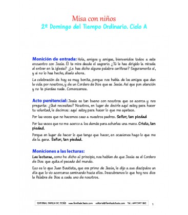 2 Domingo del tiempo ordinario. Ciclo A